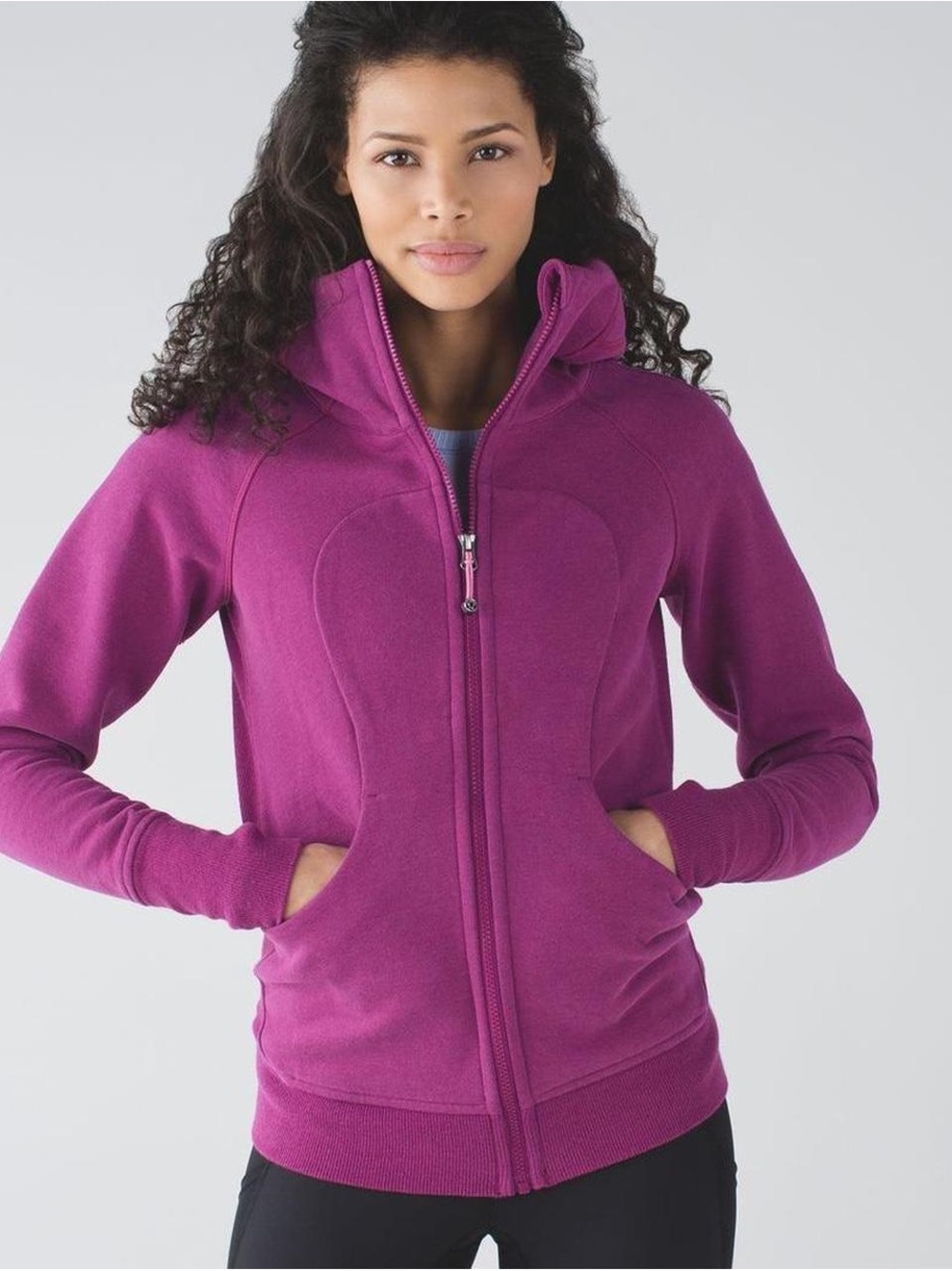 Lululemon Scuba Hoodie Size 8 Heathered Plum Full Zip Sweatshirt Jacket